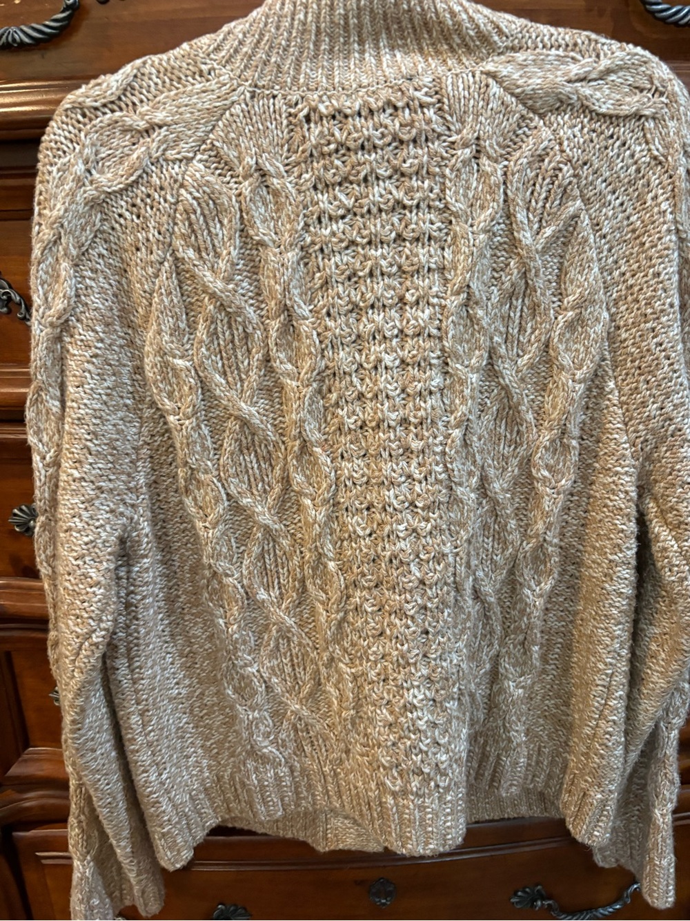 Talbots Beige Cable-Knit Button Front Cardigan - Picture 4 of 8